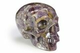 Realistic Brecciated Banded Fluorite Skull #382266-2